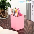 thumbnail image 5 of Unique Bargains Pencil Holder Plastic Pen Makeup Brush Holder Square Desktop Organizer Purple, 5 of 6