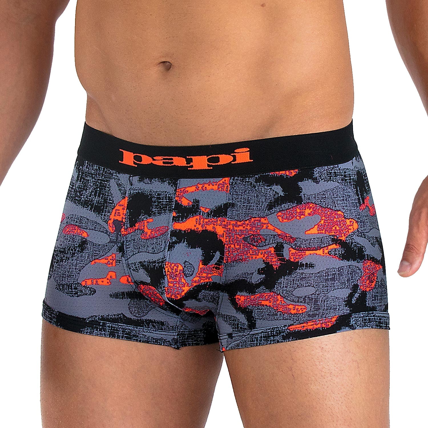 papi PAPI BRAZILIAN TRUNK MEN'S 584 CAMO RED LARGE UNDERWEAR MICROFLEX BOXER STRETCH