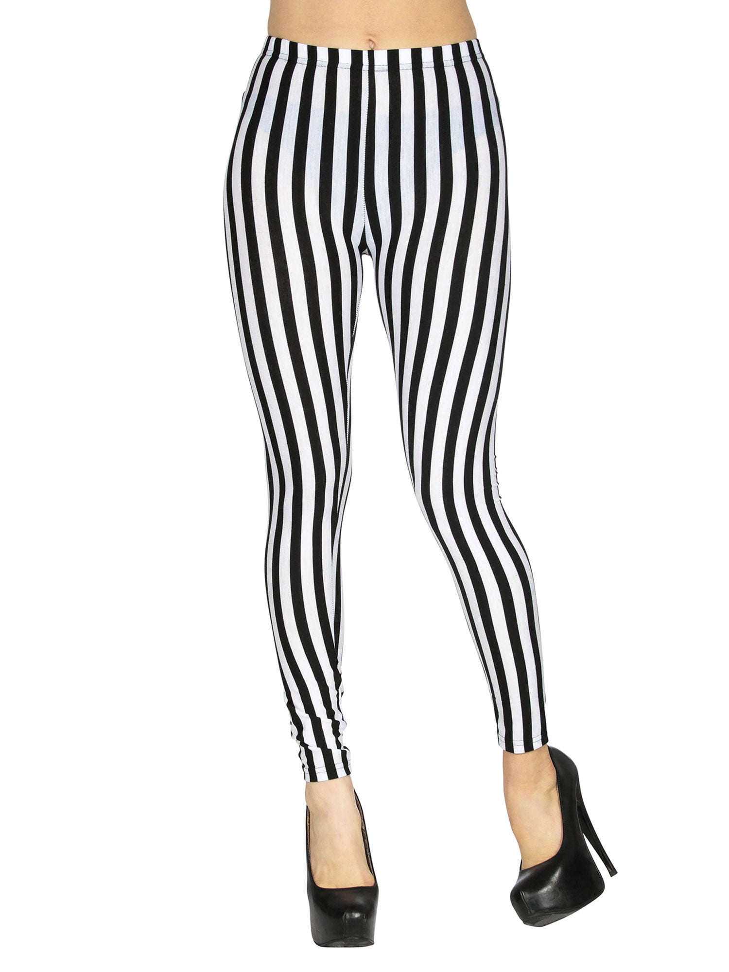 Hot Fashion Women's Girls Black & White Stripe Trousers Footless Skinny Legging