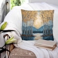 thumbnail image 3 of Pillow Covers 24x24 Set of 2, Blue Yellow Forest Throw Pillow Covers Decorative Couch Cushion Cover, Modern Oil Painted Contemporary Microfiber Soft Square Pillowcases for Bedroom Living Room Sofa, 3 of 7