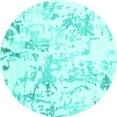 thumbnail image 1 of Ahgly Company Indoor Round Solid Turquoise Blue Modern Area Rugs, 8' Round, 1 of 4