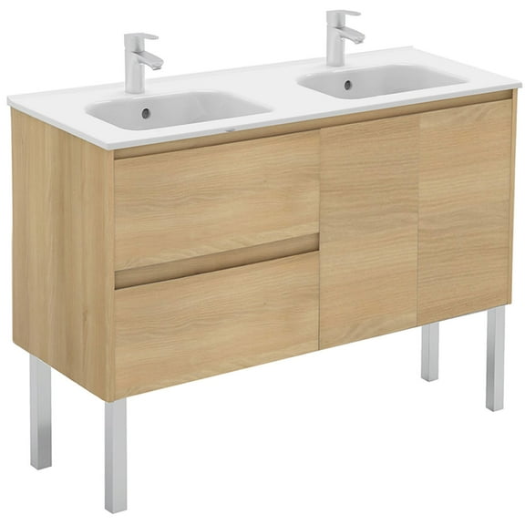 Ws Bath Collections Ambra 120F Dbl Ambra 48" Free Standing Double Basin Vanity Set - Wood