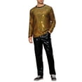 thumbnail image 2 of INSPIRE CHIC Sparkly Sequin T-Shirt for Men's Round Neck Long Sleeve Disco Party Metallic Tee, 2 of 4
