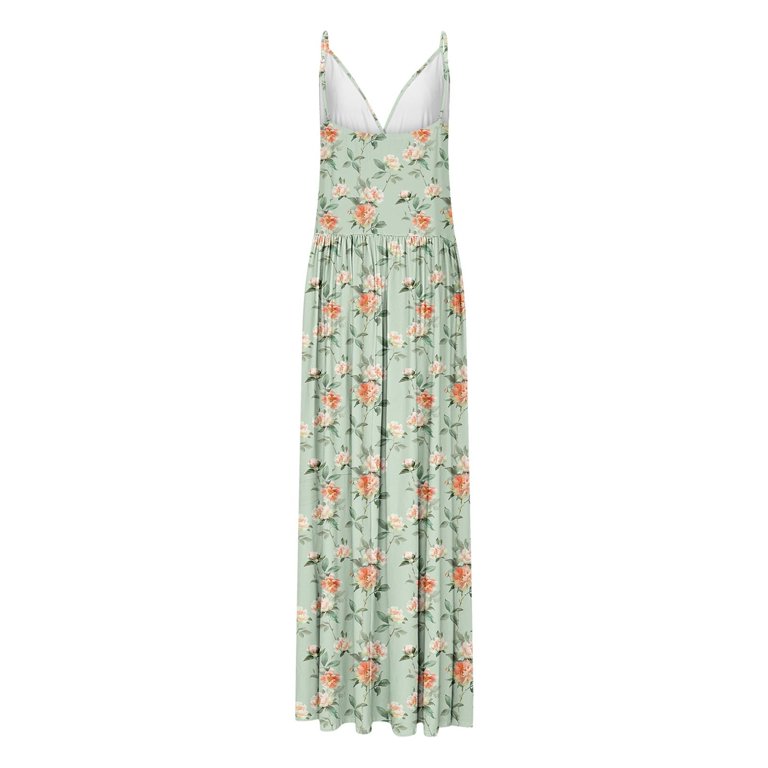 Vetsdori Womens Sleeveless Maxi Dresses Plain Summer Slip Dress Casual Pleated Sundress,Beach Mujer Dress for Junior V-Neck, Women's, Size: XL