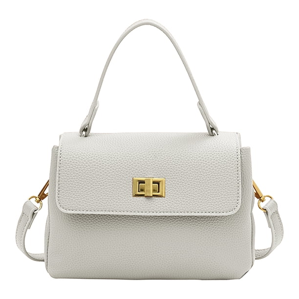 Bolso de mano clásico retro tipo clutch de PU con hebilla oculta adecuado para damas.