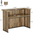 thumbnail image 2 of Finmind Bar Unit, 63-Inch Wine Bar Cabinet Bar Table for Pub, Rustic Brown, 2 of 7