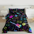 thumbnail image 2 of Manfei Teens Neon Guitar Bedding Comforter Set, Hip Hop Pop Music Twin Comforter Sets, Dreamy Cartoon Stars Reversible Bedding Set, Super Cozy Room Decor, 2 Pieces, 2 of 8