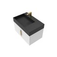 thumbnail image 2 of Castello USA Amazon 30" White Wood Floating Vanity with Black Top and Gold Trim, 2 of 10