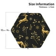thumbnail image 2 of Lsque Christmas Gold Deers1 Pattern 4" Drink Coasters Set of 4, PVC Leather Absorbent Coasters, Table Coaster Set Decorative Coffee Cup Coasters Housewarming Gift -Hexagon, 2 of 6