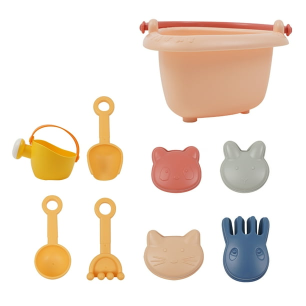 Yeacher Beach Sand Toys for Kids with Mesh Bag Sand Castle Bucket Rake