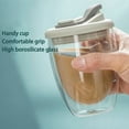 thumbnail image 6 of MOMOJIA Shatters Proof Borosilicate Milk Cup Leak proof Silicone Lid Double Layer Insulation For Office Home Use 250ML 450ML, 6 of 8