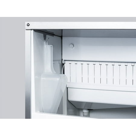 Summit Appliance - 15" 62-Lb. Freestanding Icemaker - Stainless Steel