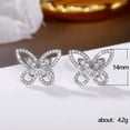 thumbnail image 4 of HOOUN Fashion Butterfly Crystal Zircon Earrings Stud Women Anniversary Drop Jewelry-Rose Gold, 4 of 7