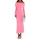 thumbnail image 1 of Vestido PRETTYGARDEN Maxi Ajustado con Hombros Descubiertos y Mangas Largas Rosa M, 1 of 8
