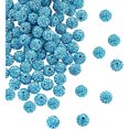 thumbnail image 1 of YOPTOP 10mm 100pcs Disco Balls Polymer Clay Rhinestone Beads Spherical Charm Jewelry Making,Blue, 1 of 4
