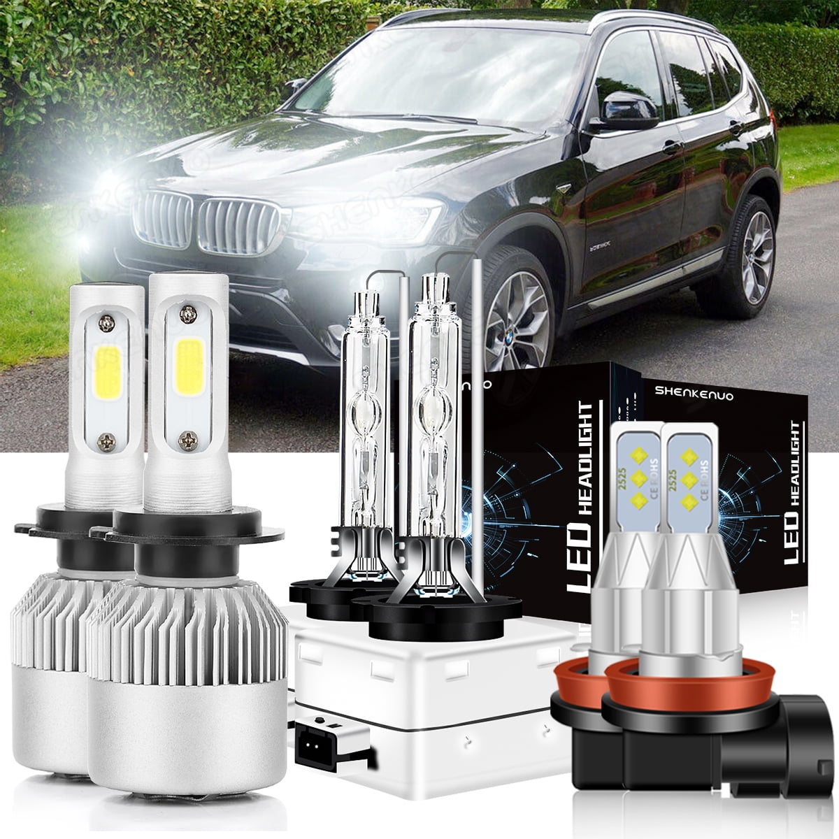 D1S Xenon HID Headlight Bulbs for BMW 328i 2008-2016 LED High and Low Beam  35W 6000K White,2pcs 