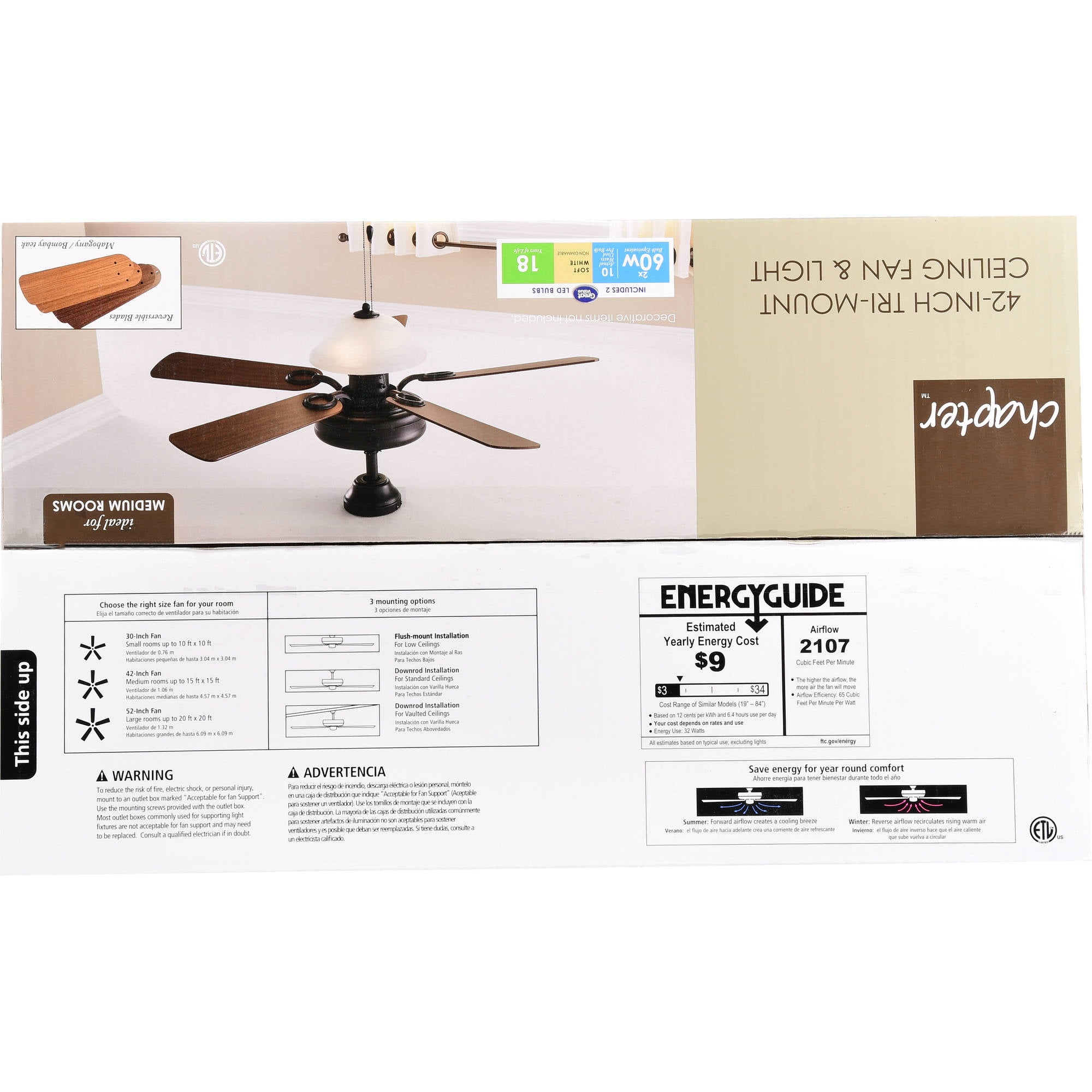 How Many Watts Does A Ceiling Fan Use Per Day Ideas 42 Chapter Ceiling Fan Bowl Light Bronze Com
