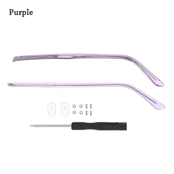 1 Pair Metal Eyeglasses Anti-Slip Universal Spectacle Frame Replacement Leg Glasses Arm Eyewear Accessories PURPLE