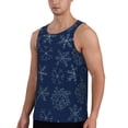 thumbnail image 2 of Fotbe Snowflake Dark Blue Pattern Men's Quick Dry Workout Tank Top Gym Muscle Tee Fitness Bodybuilding Sleeveless T Shirt Breathable Workout Shirt-Medium, 2 of 9