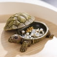 thumbnail image 4 of Joyero de resina organizador anillo almacenamiento exhibición pendientes tortuga estatuilla Animal escultura tesoro caja de recuerdo para decor perfecl Estuche de estatuilla de tortuga, 4 of 7