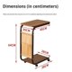 thumbnail image 4 of Mesa de centro pequeña para el hogar, estante de almacenamiento Simple para dormitorio, carrito de cabecera portátil, mesa auxiliar de sofá móvil en forma de C para sala de estar, 4 of 4