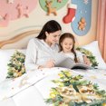 thumbnail image 5 of Manfei Merry Xmas 7pcs Queen Bedding,Vintage Christmas Snowflake Bedding Comforter Set Queen,Xmas Reversible, 5 of 7