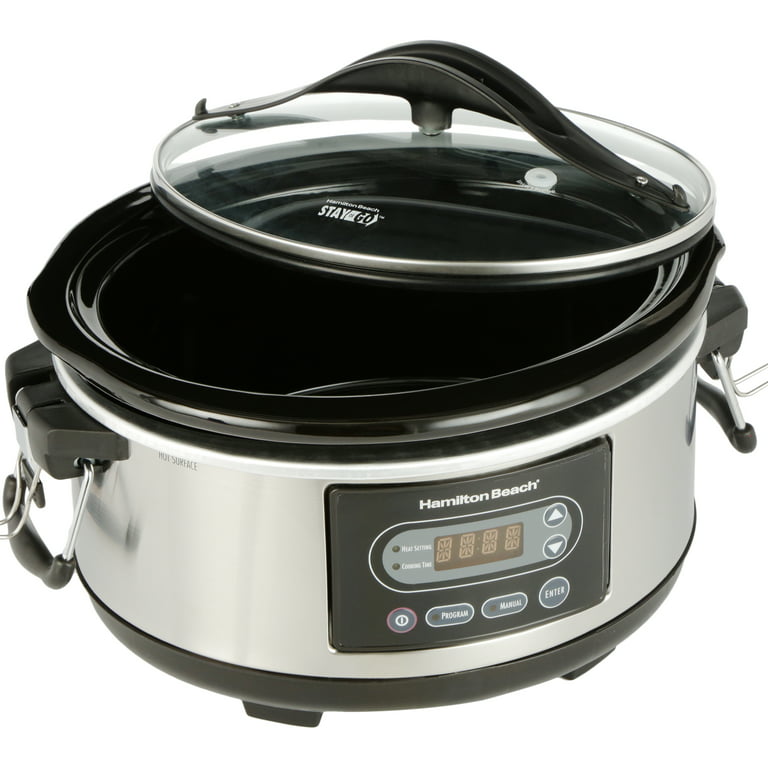 Hamilton Beach Stay or Go 5 Quart Slow Cooker with Clip-Tight