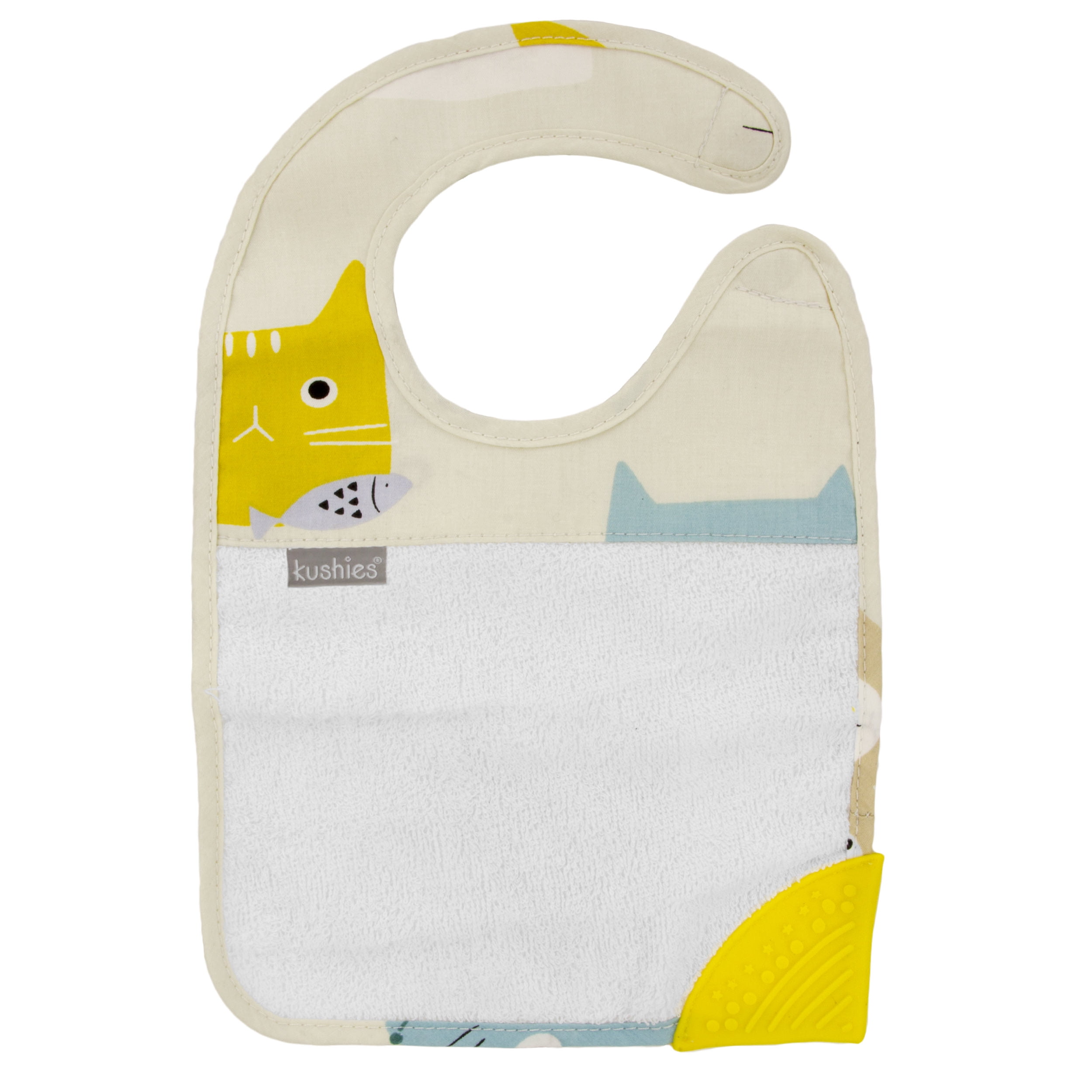 Kushies Silidrool Bib with Silicone Teether Bib Beige