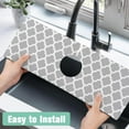 thumbnail image 2 of Kitchen Sink Splash Guard Faucet Mat 15" X 5.5" Geometry Absorbent Fast Drying Mat Faucet Draining Mat Sink Splash Guard Behind Faucet Drip Catcher for Kitchen Bathroom, 2 of 5