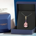 thumbnail image 5 of Gem Stone King 925 Silver and 10K Yellow Gold Peach Nano Morganite and Purple Amethyst Pendant Necklace for Women | 10.64 Cttw | Gemstone October Birthstone | Pear Shape 18X13MM | With 18 inch Chain, 5 of 6