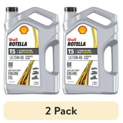 (2 pack) Shell Rotella T5 Synthetic Blend 15W-40 Diesel Engine Oil, 1 Gallon