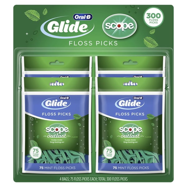 Oral-B Complete Glide Floss Picks, Scope Outlast (300 count)