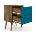 thumbnail image 4 of Mid Century - Modern Nightstand 2.0 with 2 Full Extension Drawers, Brown and Aqua Blue, 4 of 9