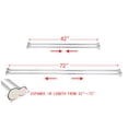 thumbnail image 6 of Utopia Alley Adjustable 72-In Double Shower Curtain Tension Rods - Rust-Proof Aluminum with Rubber End Cap, Easy Installation - Extendable, No Drilling, With Shower Liner and Hooks, Chrome, 6 of 9