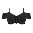 thumbnail image 3 of Elomi Plain Sailing Bardot Ruffle Underwire Bikini Top (ES7283),40HH,Black, 3 of 4