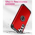 thumbnail image 6 of ELEHOLD for Samsung Galaxy S24 Ring Case,Rugged Protective Case with Ring Holder Kickstand Support Magnetic Car Mount Holder Military Grade Shockproof Cover for Samsung S24,Red, 6 of 6