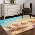 thumbnail image 3 of Summer Beach Area Rugs 4'x6', Washable Small Throw Rugs for Office Bathroom, Coastal Ocean Waves Sandy Conch Starfish Indoor Outdoor Rug Non-Slip Low Pile Carpet Runner Reversible Floor Mats, 3 of 8