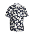 thumbnail image 3 of Xecao Daisies Flowers print Hawaiian shirt - a stylish short-sleeve button-down for men, perfect for casual beach and tropical outings., 3 of 9
