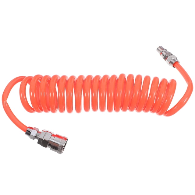 unbranded Manguera De Aire Compresor En Espiral De PU Roja Con Conectores Para Aplicaciones Comerciales