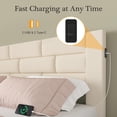 thumbnail image 6 of VECELO Full Bed Frame with USB Port and Storage Drawers, Upholstered Platform Bed with Headboard, Sturdy Wooden Slats Support, No Box Spring Needed, Beige, 6 of 9