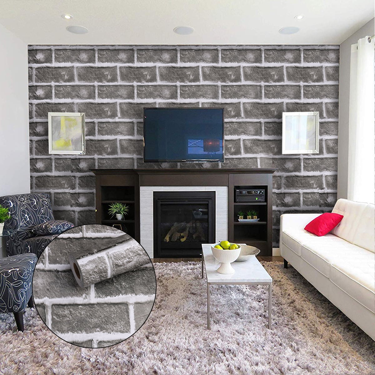 Home Cal Stone Peel and Stick Wallpaper - Roll Waterproof ...