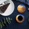 thumbnail image 6 of FMSHPON Ocean Waves Sunrise Pattern Set of 4 Round Coaster for Drinks, Absorbent Ceramic Stone Coasters Cup Mat with Cork Base for Home Kitchen Room Coffee Table Bar Decor, 6 of 6