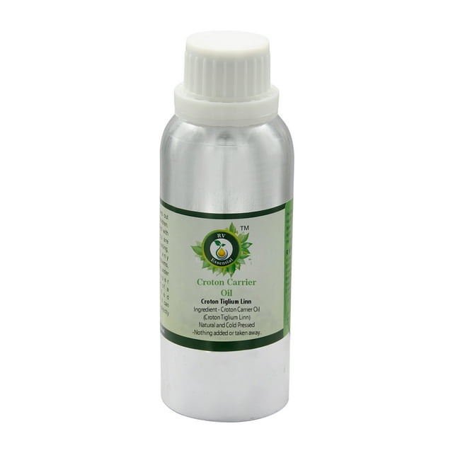 Croton Oil Croton Tiglium Linn For Skin Moisturizes Skin Anti Aging Reduces Scars For Hair For Digestion For Body Natural and Cold Pressed 630ml 21oz By R V Essential