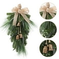 thumbnail image 3 of geerera Christmas Teardrop Swag, Linen Bow and Pine Greenery, Rustic Holiday Decor, for Front Door, Fireplace Mantel, Wall Decor, 3 of 6