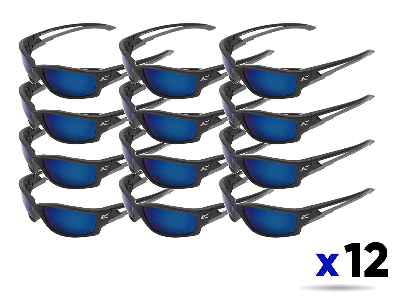EDGE EYEWEAR TSKAP218 Kazbek Black Polarized Aqua Blue Lens Safety Glasses New