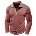 thumbnail image 4 of Yusimy Men's Casual Long Sleeve Polo Shirt - Solid Color, Half-Button Collar Design, Breathable Moisture-Wicking Fabric Daily Office & Golf Sports Wear, 4 of 7