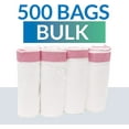thumbnail image 3 of 6-10 Gallon Trash Bags Drawstring | 500 Count Bulk | 22"x23" | 6, 8, 10 Gallon Drawstring Garbage Bags | White Trash Can Liners | Small - Medium, 3 of 7