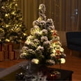 thumbnail image 2 of 2 ft Flocked Pine Artificial Christmas Tree,Christmas Tree Desktop Christmas Lighting Decoration 30 Lights Christmas Tree Christmas Decoration Snowy Christmas Tree, 2 of 6