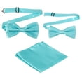 thumbnail image 1 of Pajarita para hombres, pajaritas ajustables con pañuelo de bolsillo, conjuntos de pajaritas preatadas para bodas (Azul, 2 tamaños), 1 of 6
