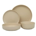 thumbnail image 2 of Gibson Soho Lounge Pasco 16 Piece (Service for 4) Plates and Bowls Double Bowl Reactive Glaze Dishes Stoneware Ceramic Dinnerware Set - Cream, 2 of 13